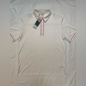 NEW - Adidas Golf - White Polo w/ Pink Accent Piping - Mens Size L